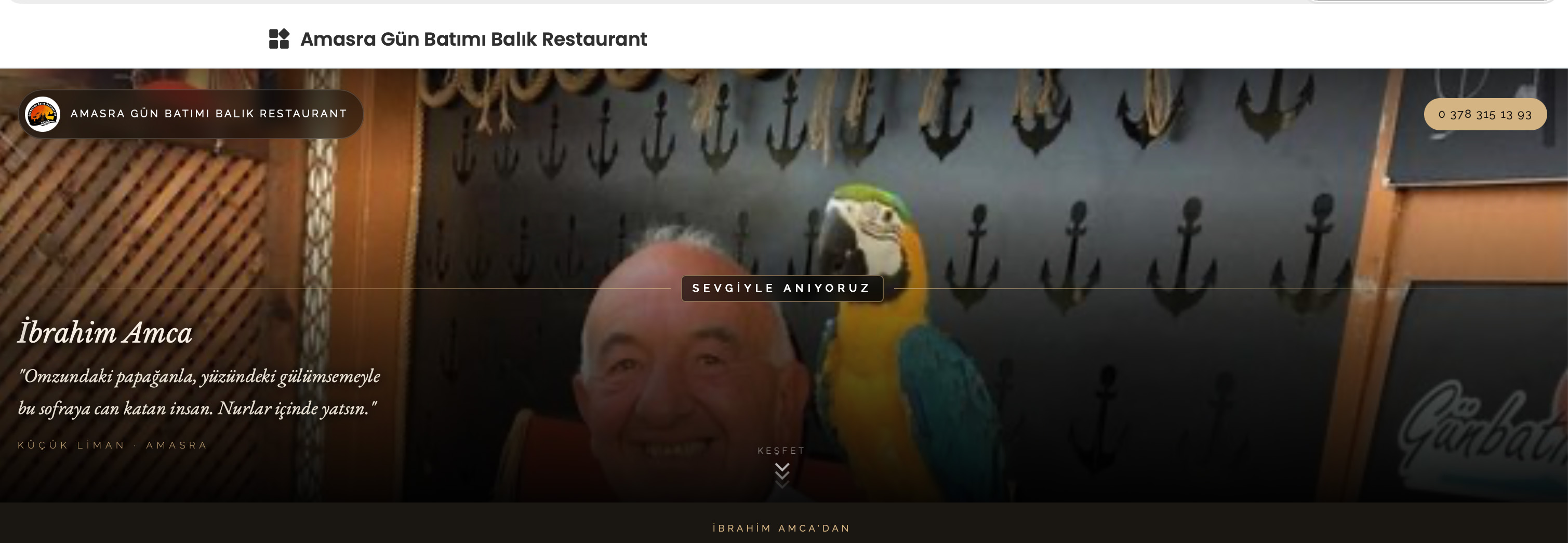 Amasra GünBatımı Balık Restaurant Menü